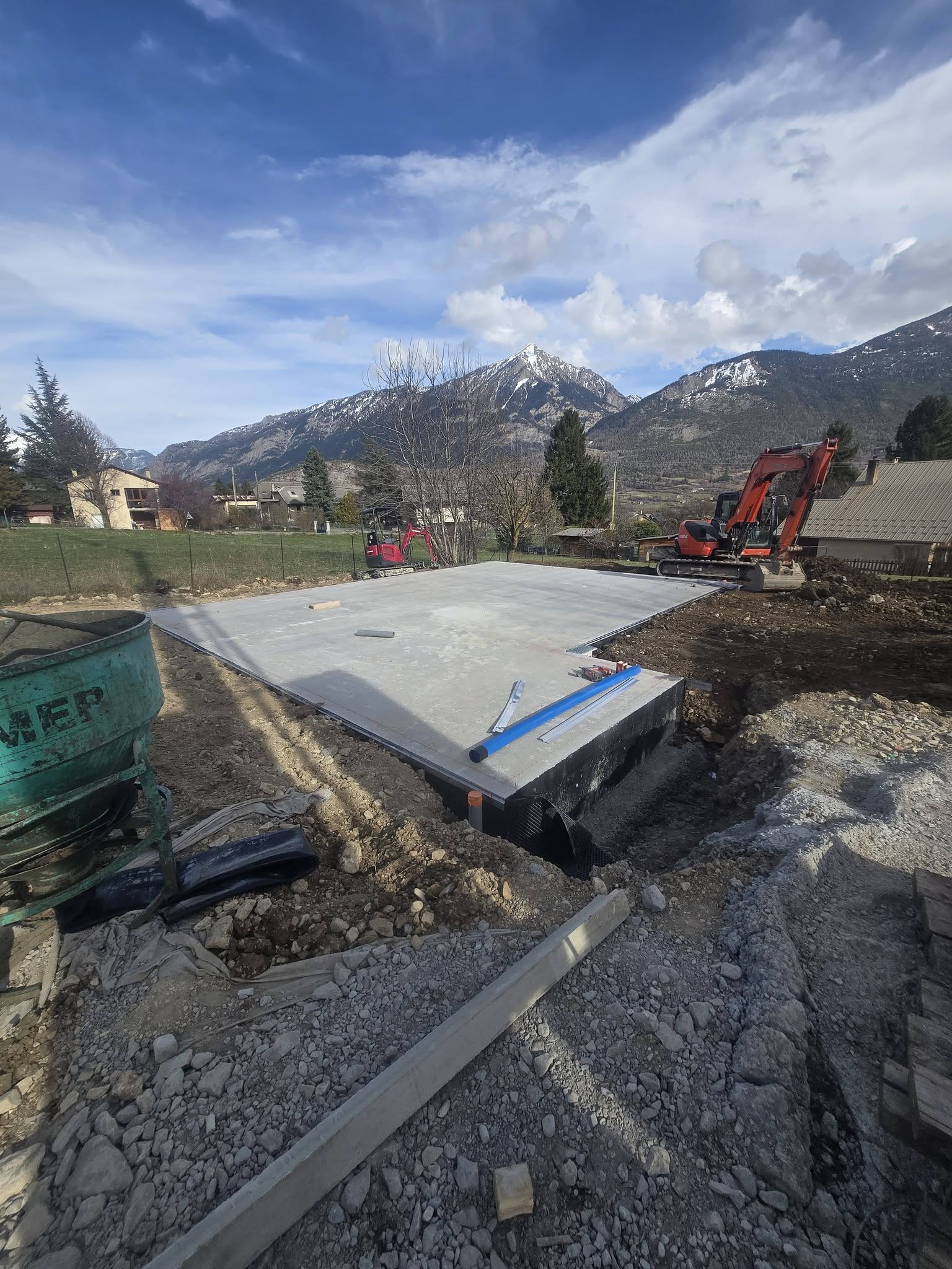 Vide sanitaire en béton banché et dalle, vue 2