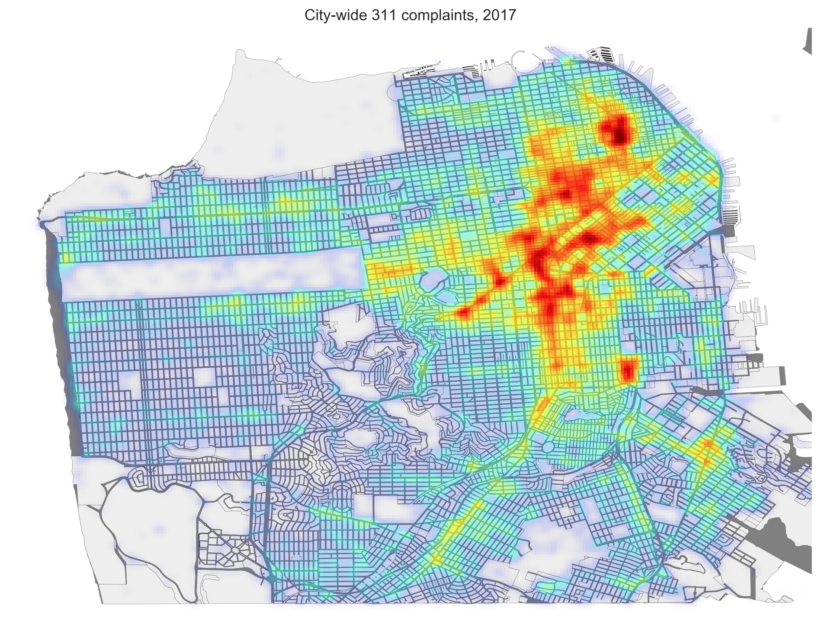 Citywide 311 complains, 2017