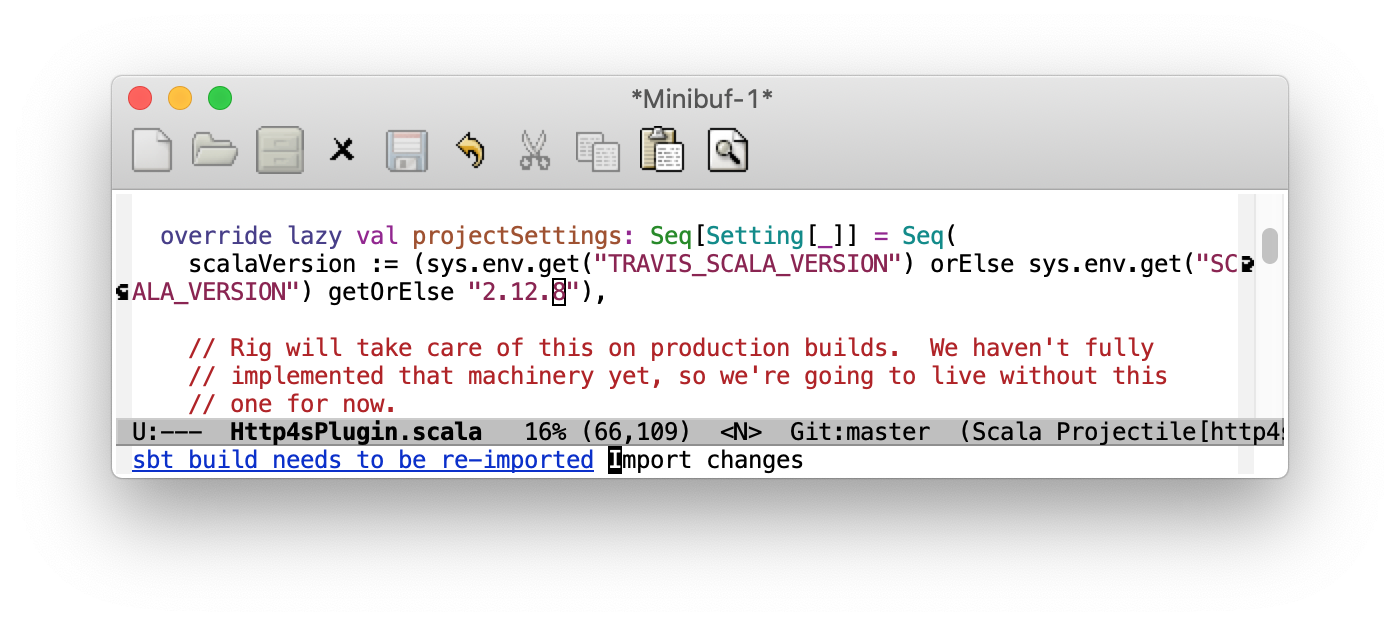 Import sbt changes