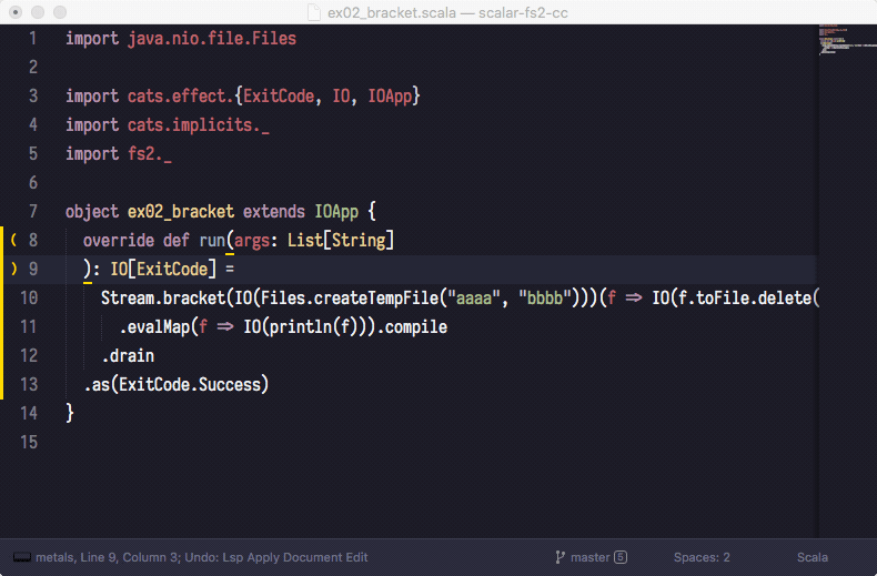 Add key mapping for formatting document via scalafmt
