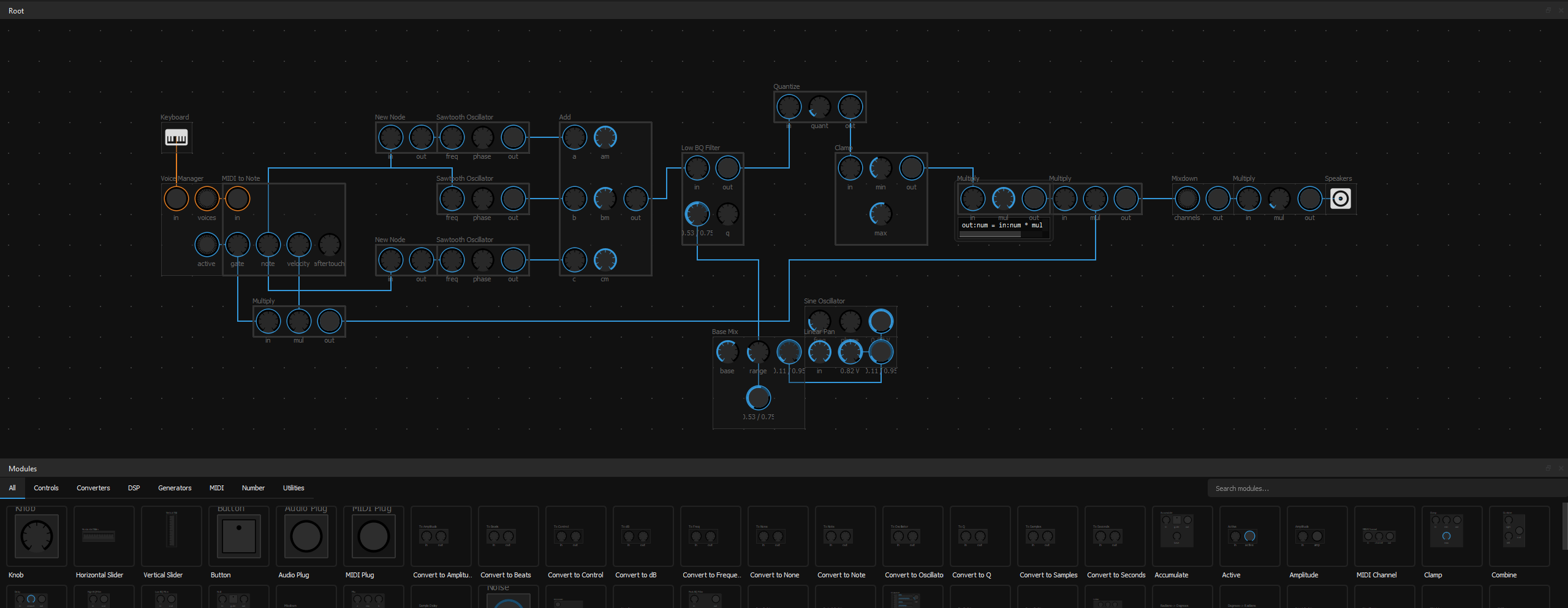 Picture of a synth built in Axiom