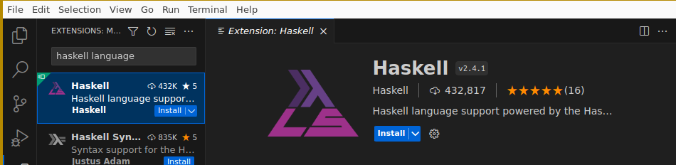Haskell Extension