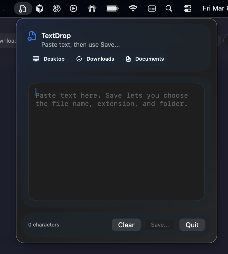 TextDrop screenshot