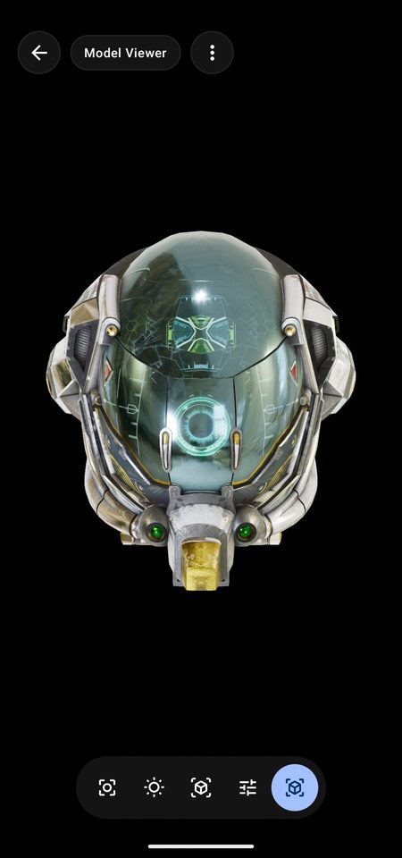 SceneView Android demo: Model Viewer rendering a helmet with Filament