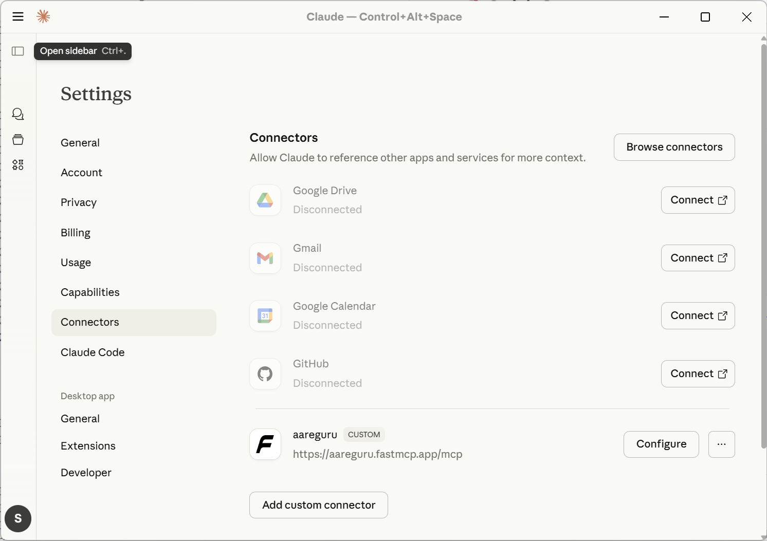 Claude Custom Connector