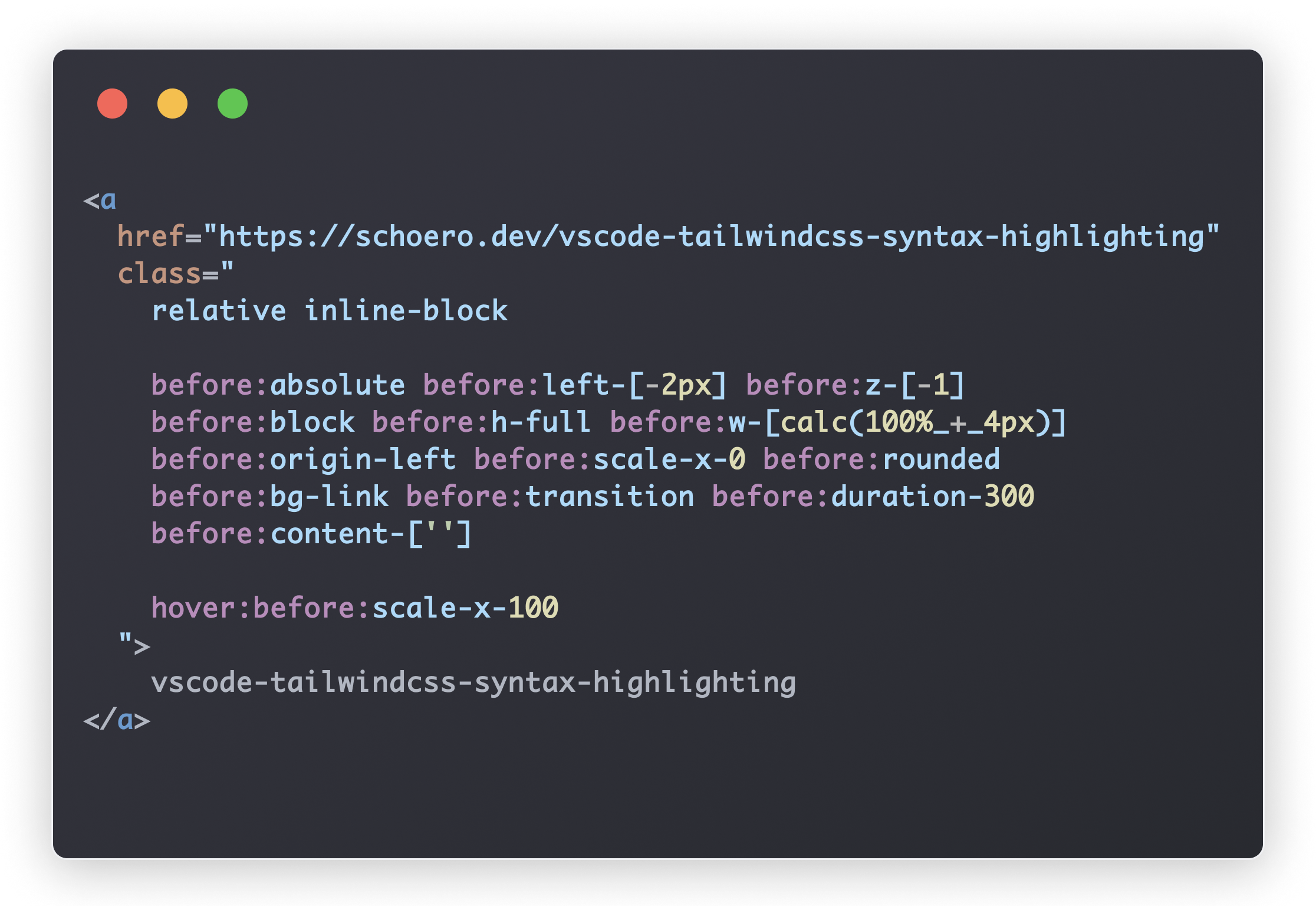 vscode-tailwindcss-syntax-highlighting example