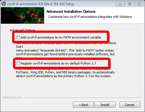 Advanced options during windows installation.