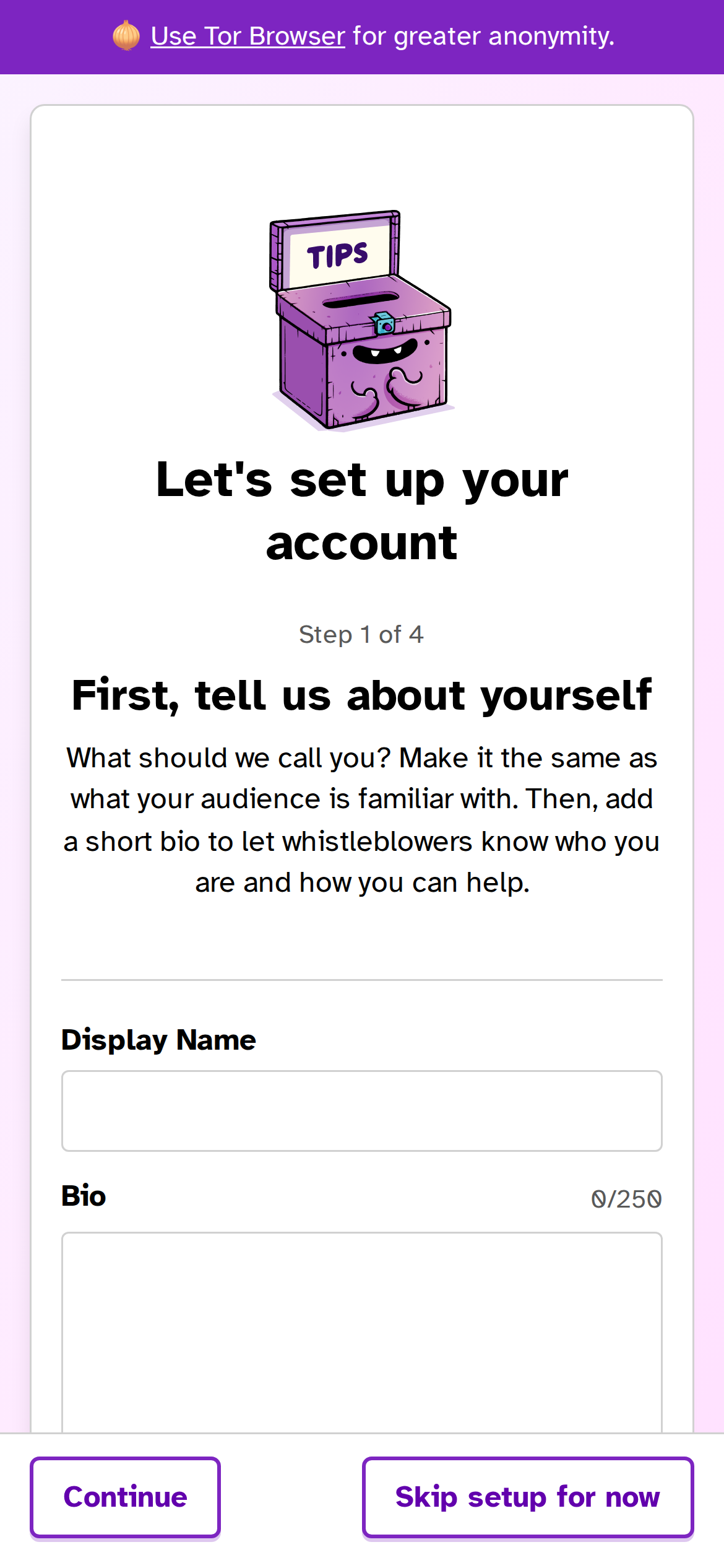 Hush Line Mobile Onboarding