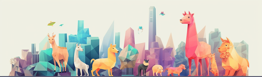 A banner image of a bunch of stylized animal bots