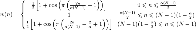 Tukey Window Equation