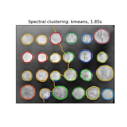 Spectral clustering: kmeans, 1.85s