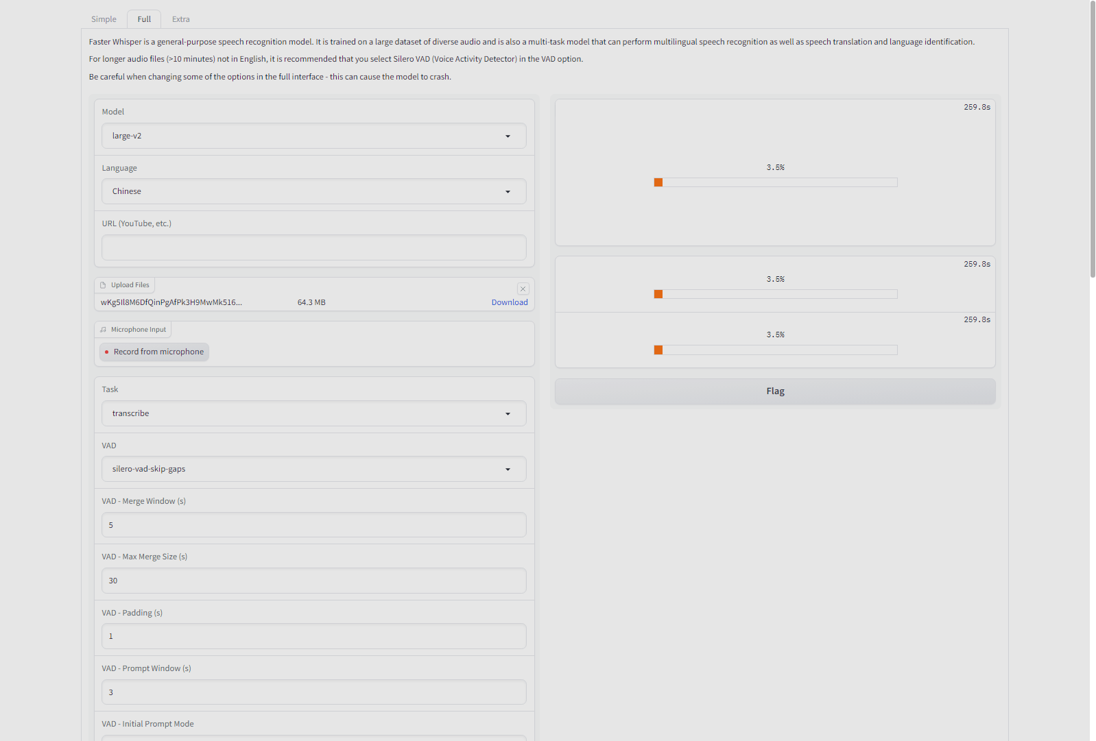 faster-whisper-webui