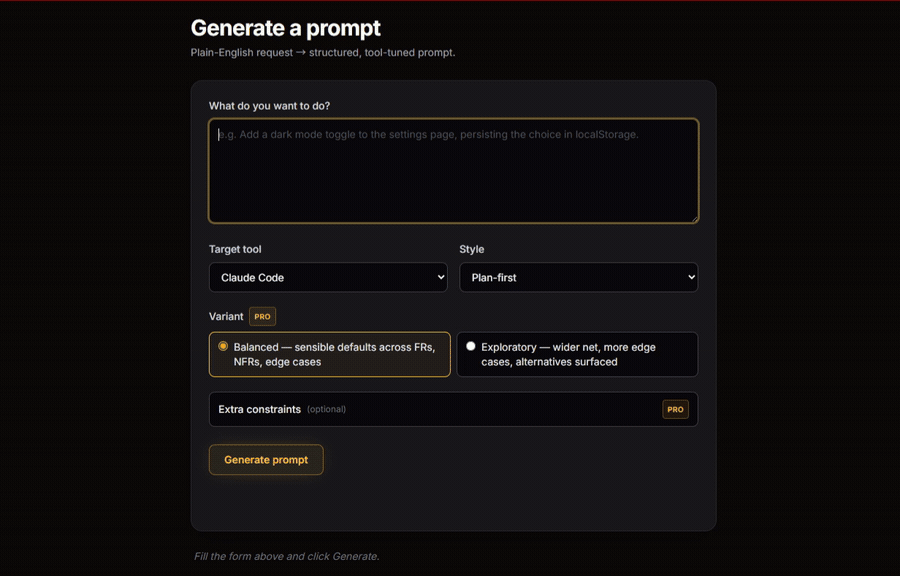 The web app in action