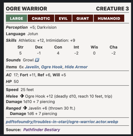 Fantasy Statblocks integration