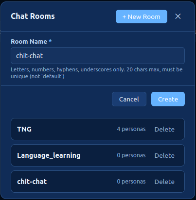 Chat room setup