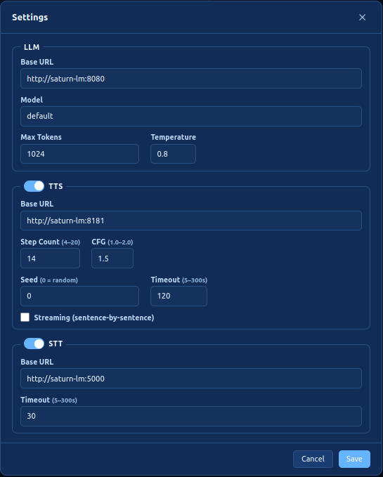 Server settings