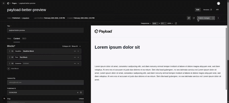 Preview to Admin Sync