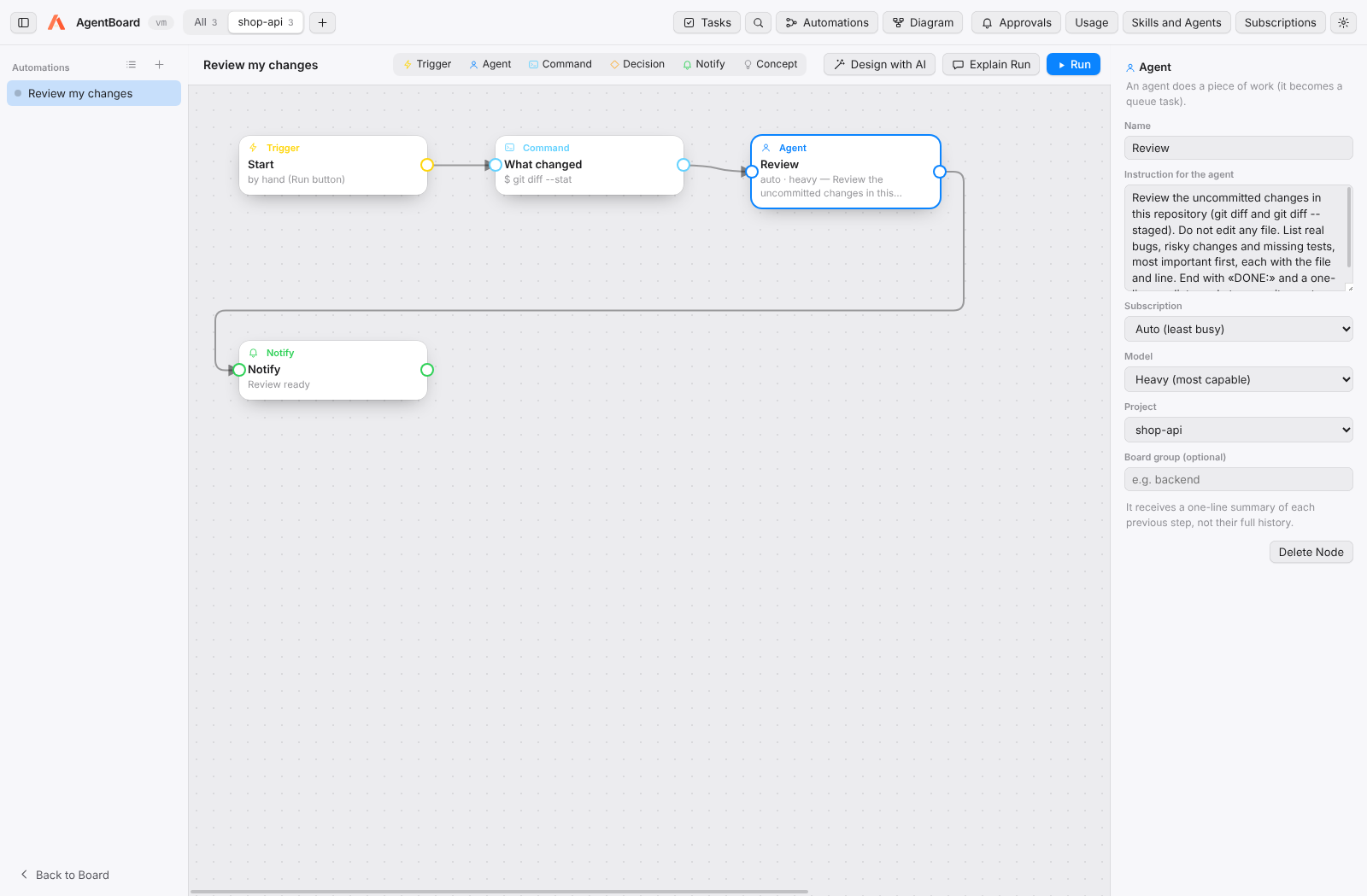 Automation editor