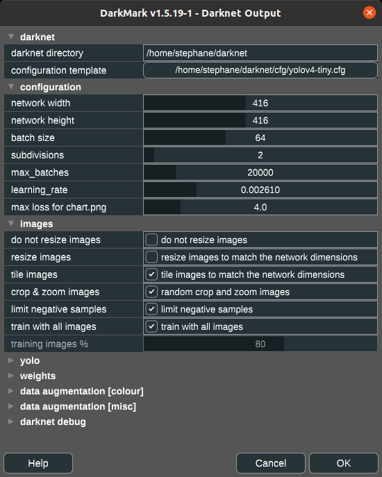 Darknet configuration