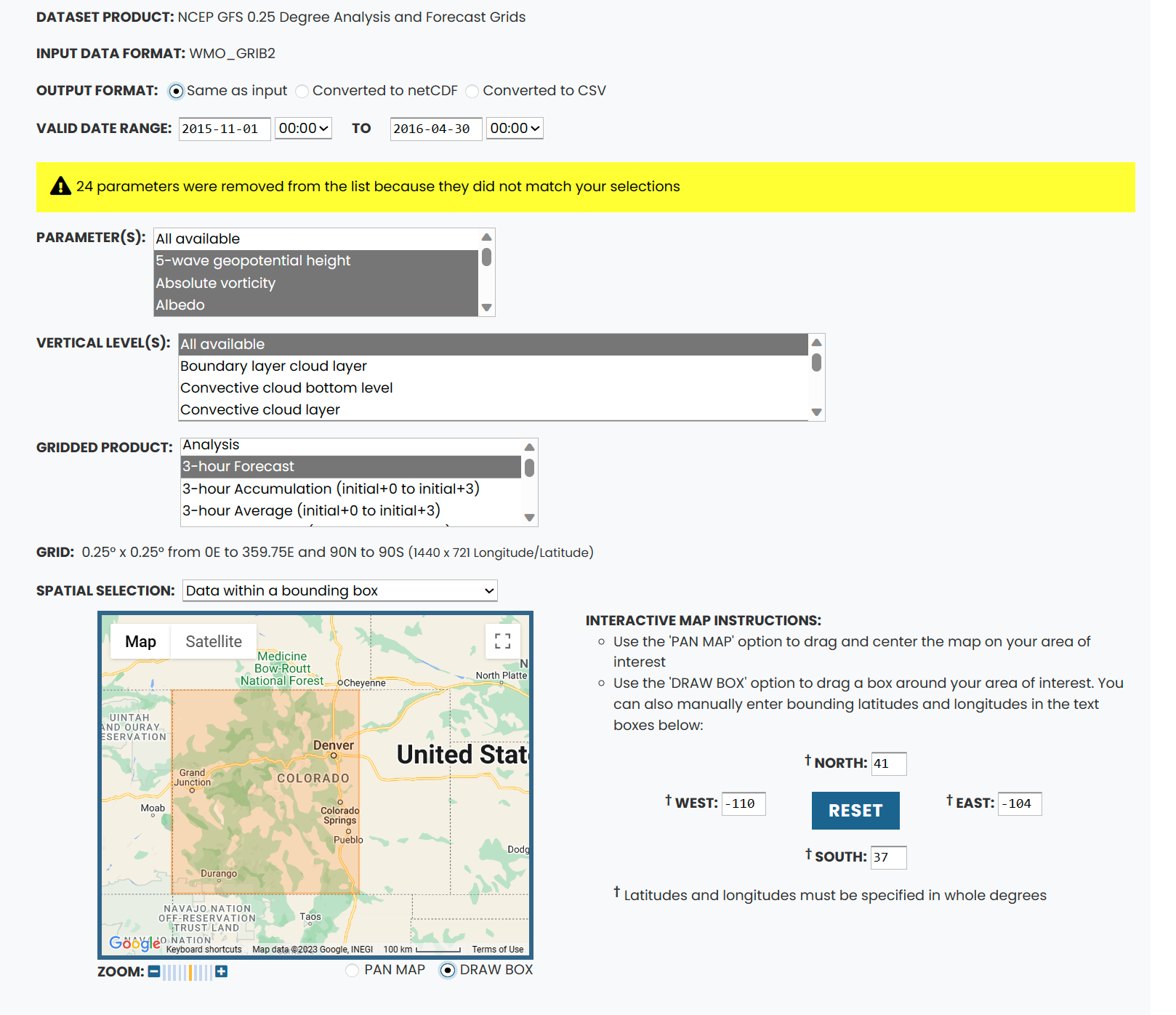 NCAR Subset Selection