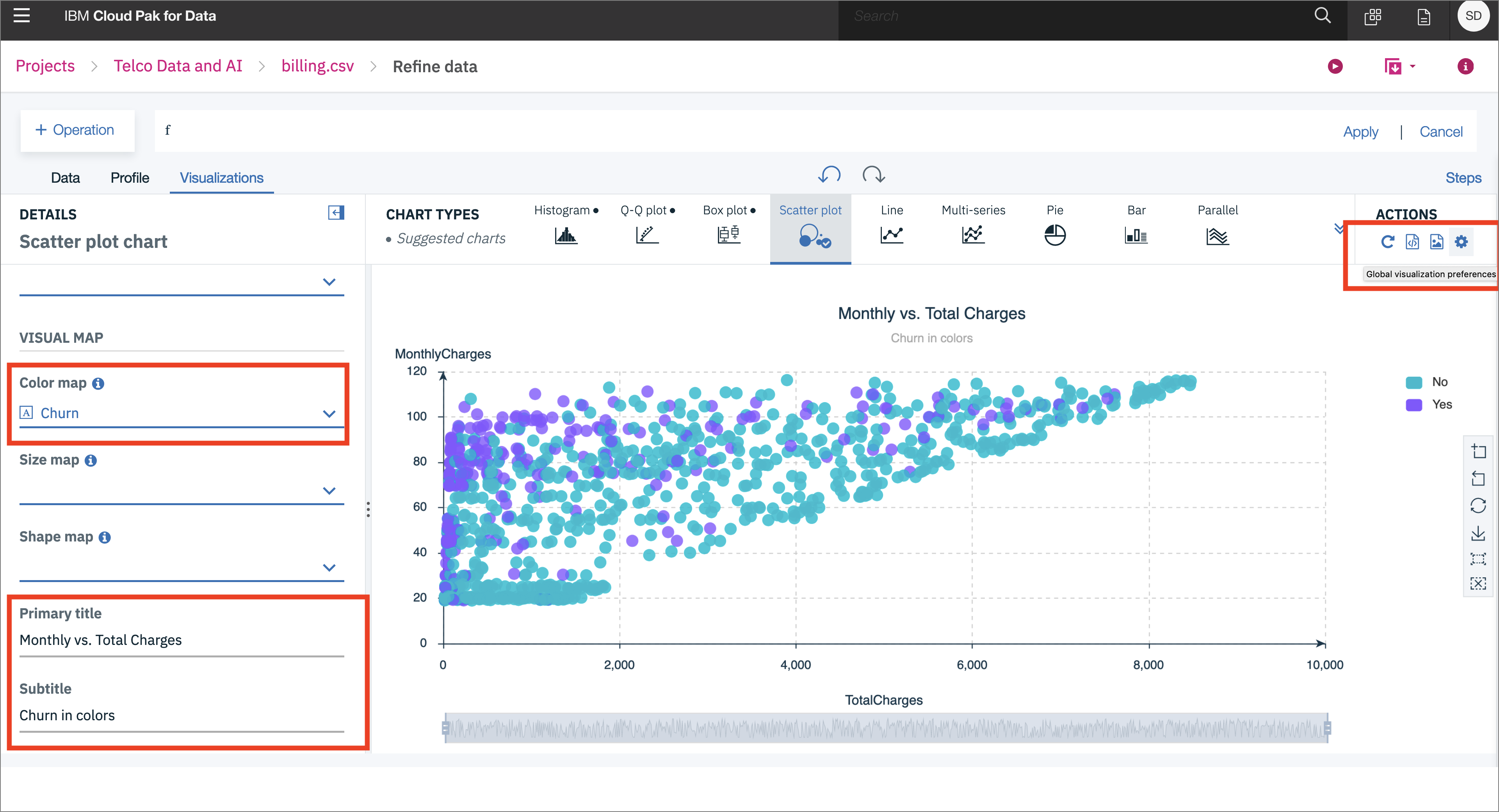 Visualize set titles and choose preferences