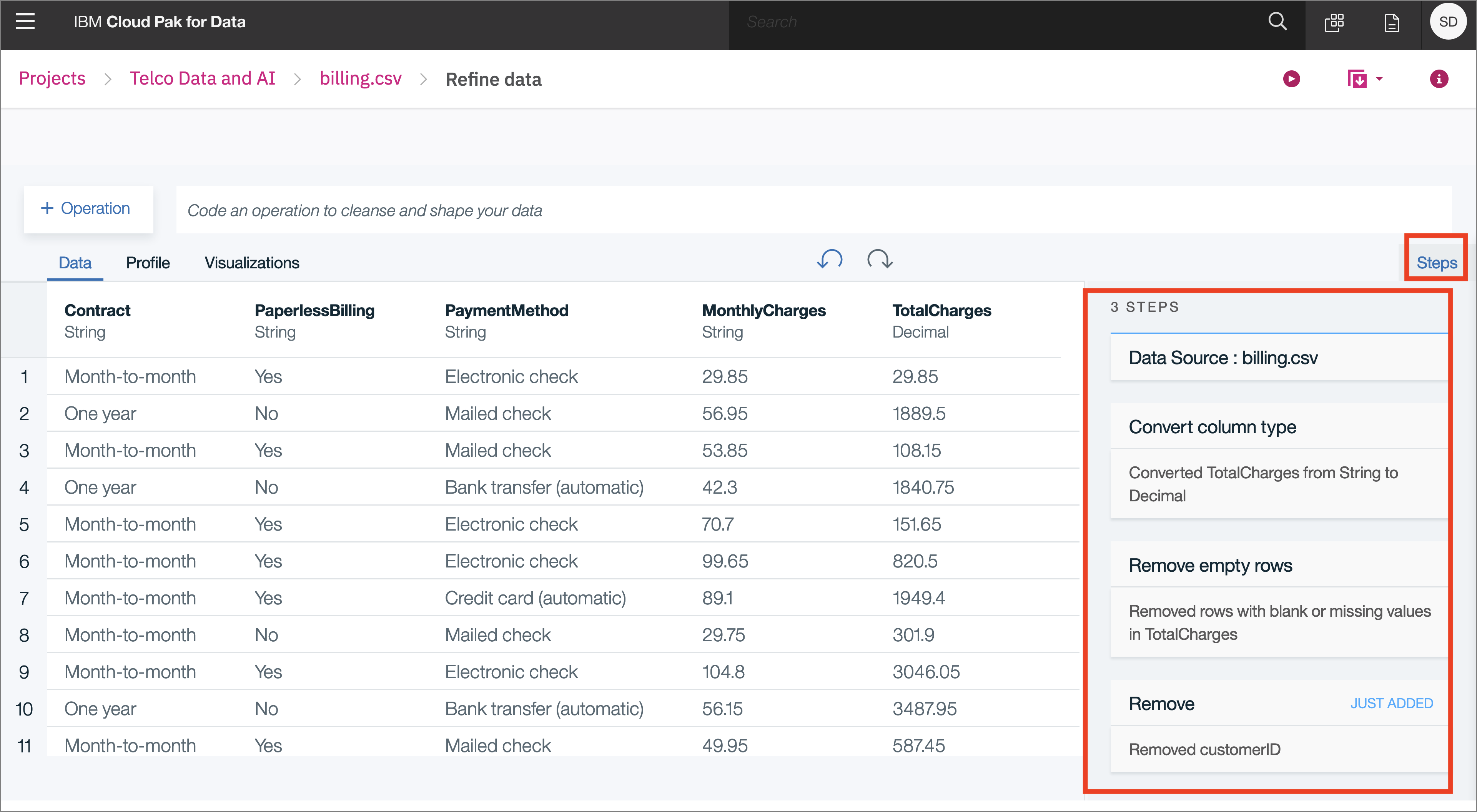 Data Flow steps