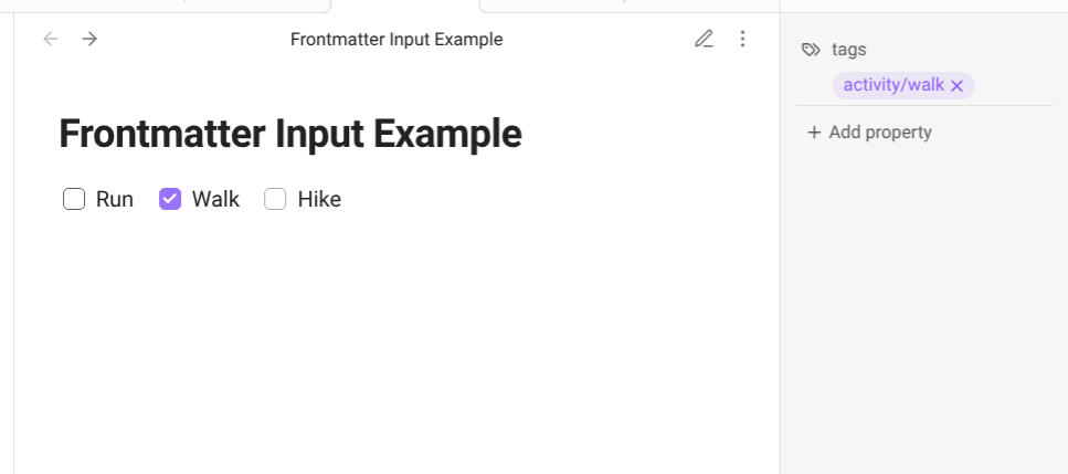 Single selection example