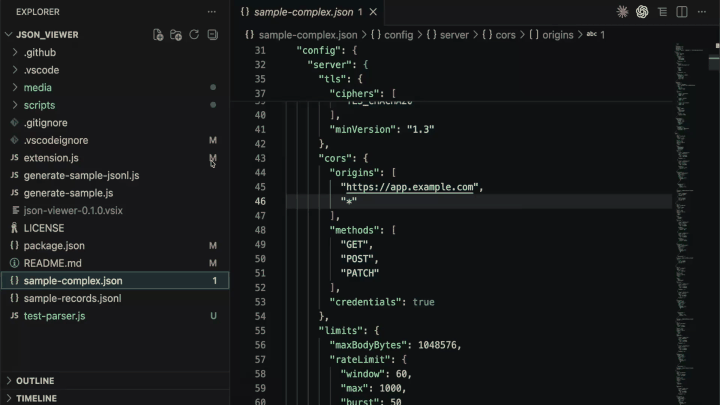 Open JSON Viewer: Tree Inspector and jump back to source
