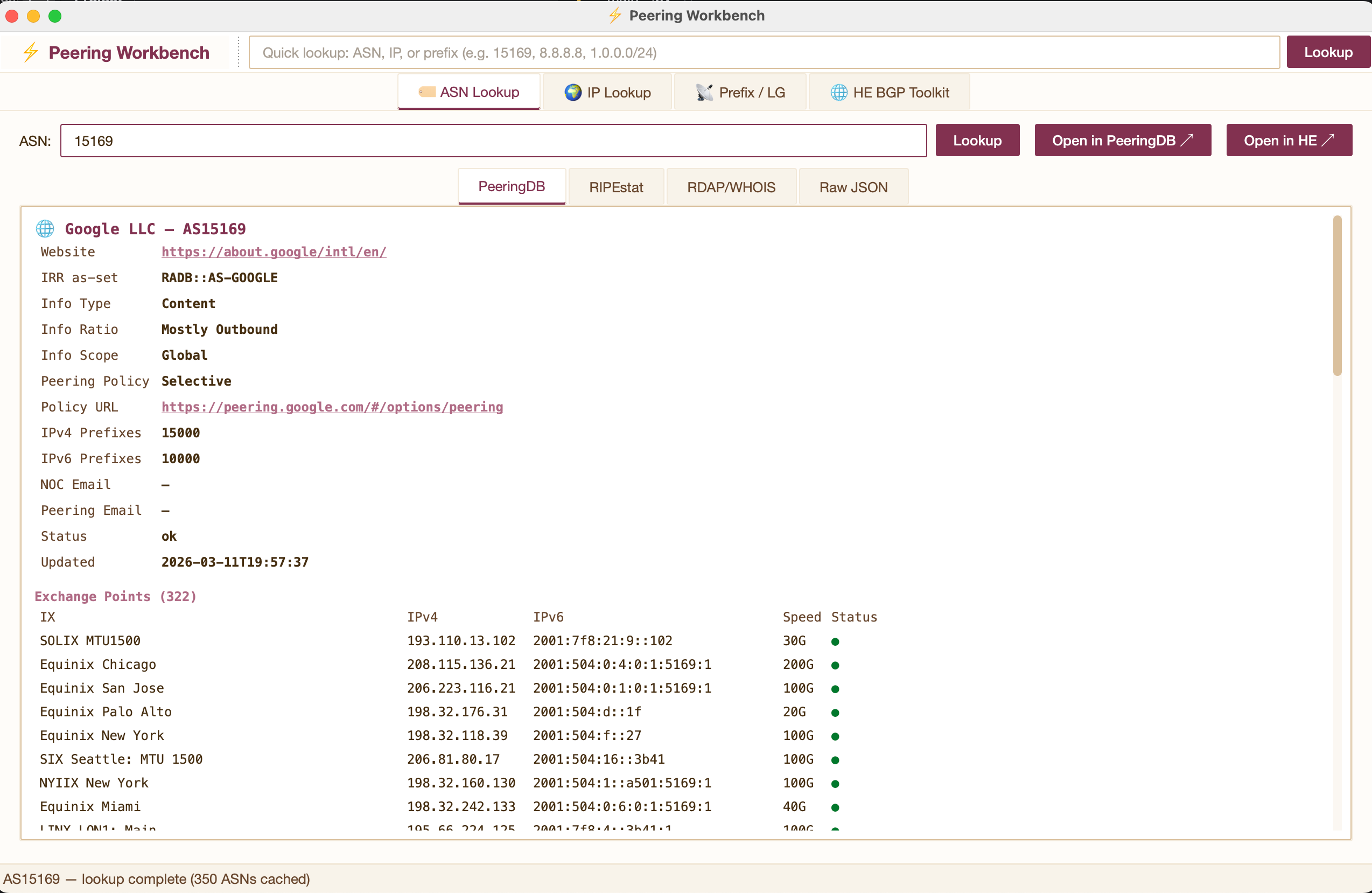 ASN / PeeringDB Lookup
