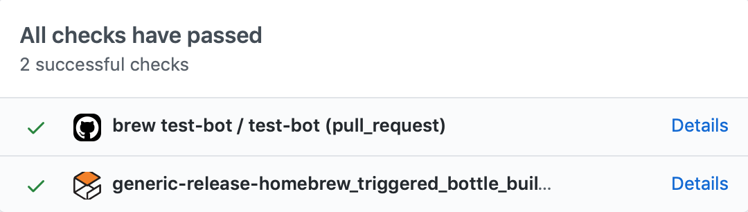 GitHub build status interface screenshot