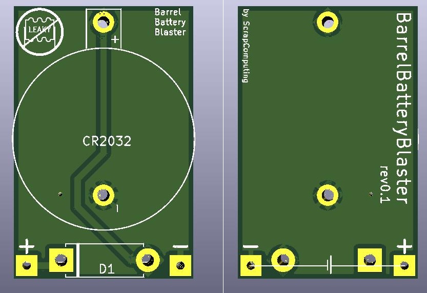 Barrel Battery Blaster PCB