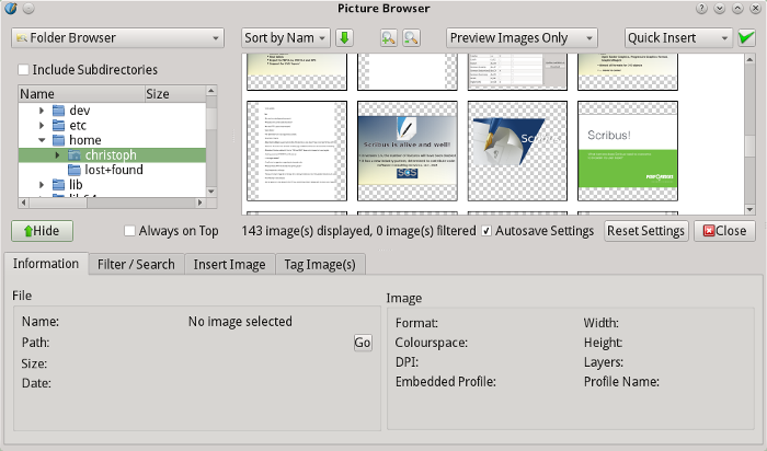Asset management with the Picture Browser