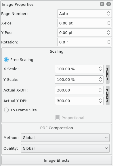 Image Properties Palette