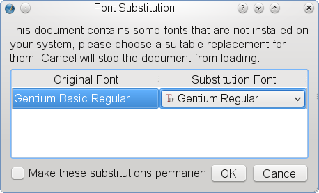 Font Substitution Step 1