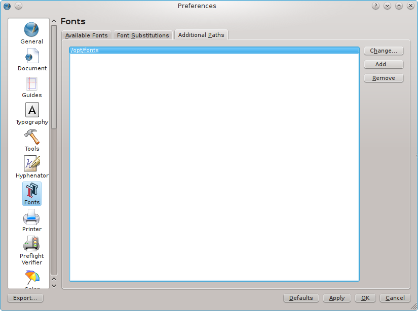 Adding additional font paths.