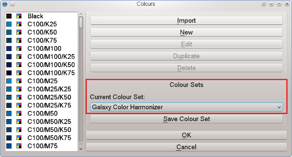 Selecting the Color Harmonizer palette