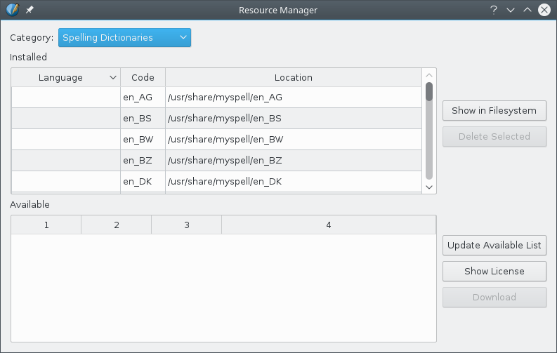Hyphenator Settings Dialog