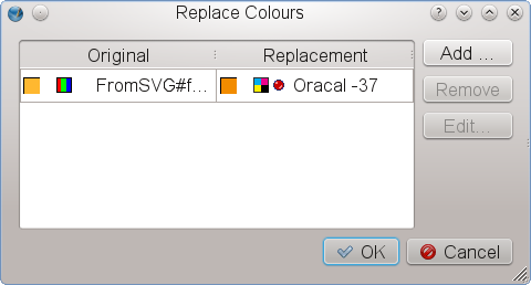 Replacing colors