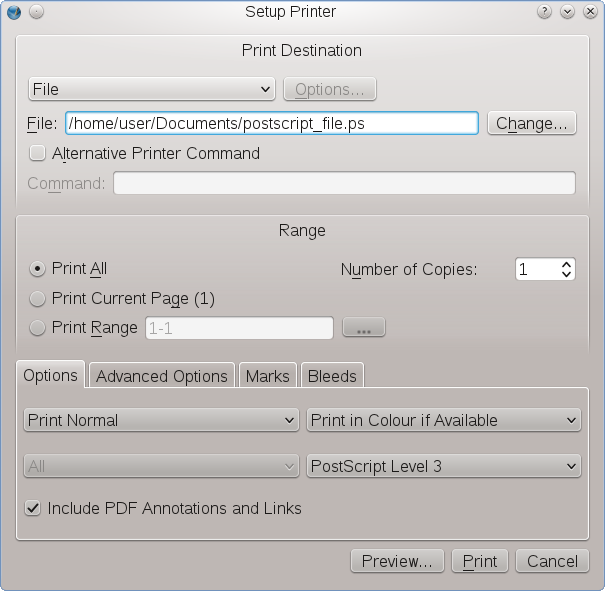 The Print Dialog