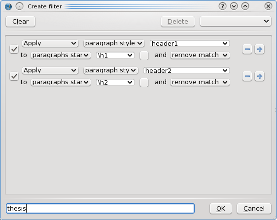 Automatic text filtering 3