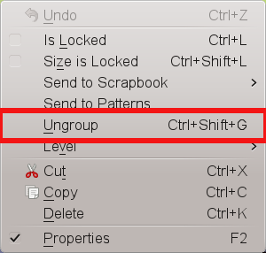 The &ldquo;Ungroup&rdquo; command