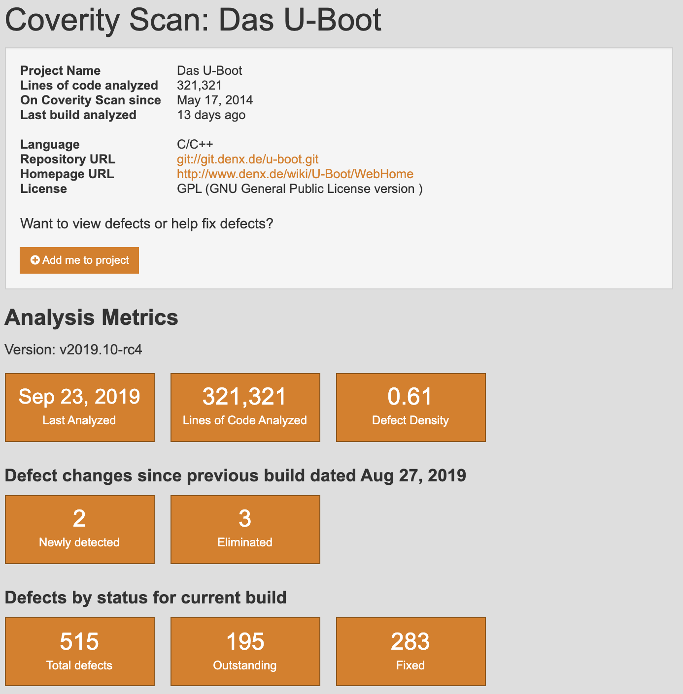 U-Boot Coverity Scan