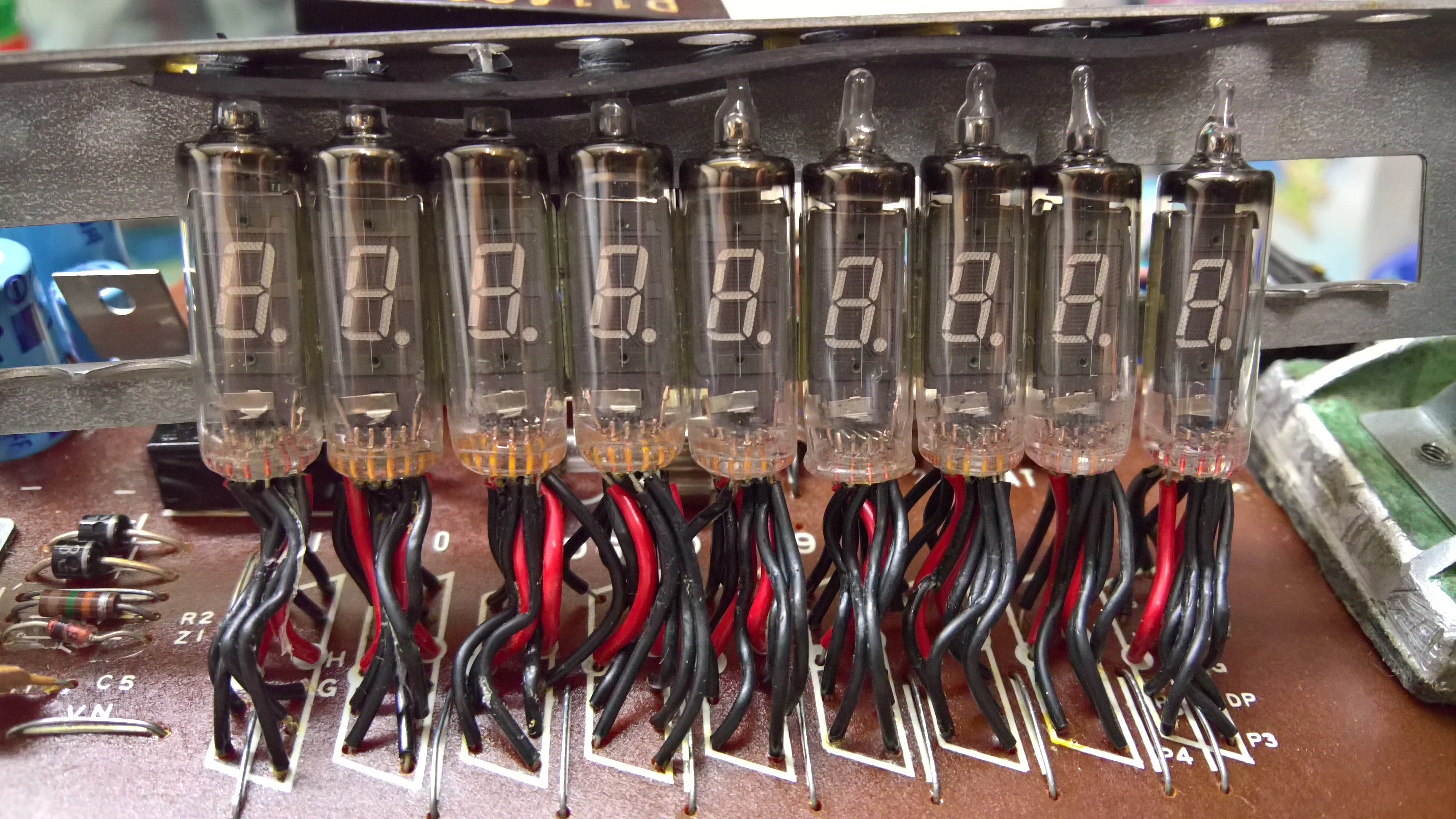 The tubes installed in the calculator