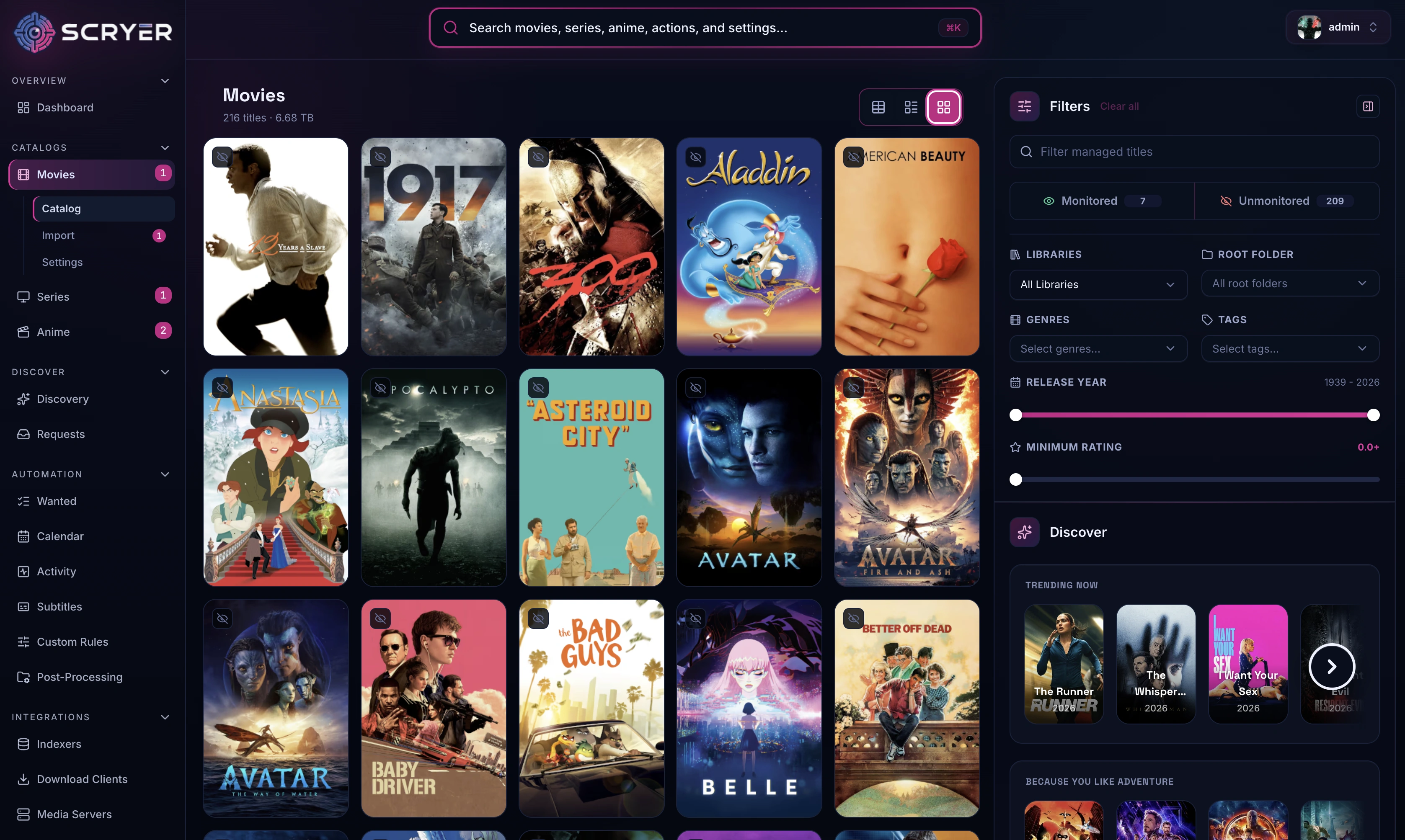 Scryer movies