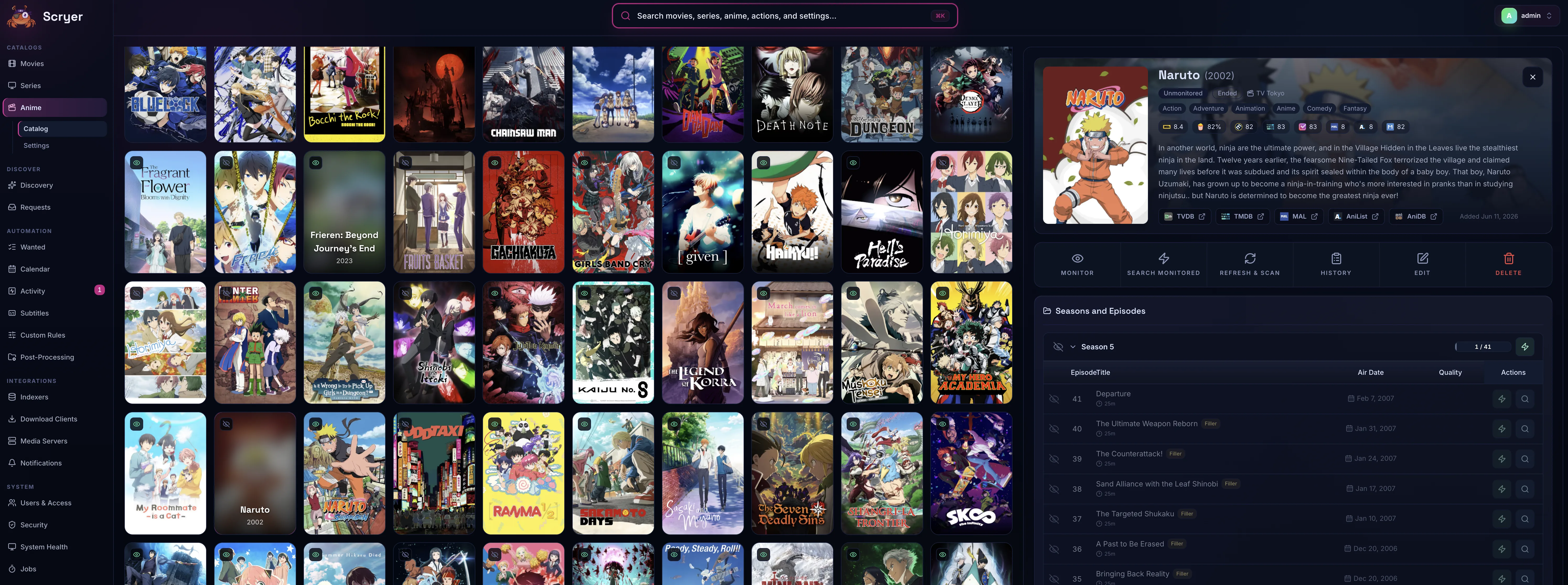 Scryer anime library
