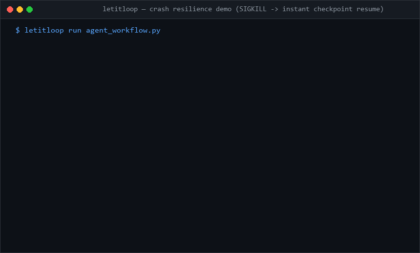 LetItLoop Process Crash & WAL Recovery Demo