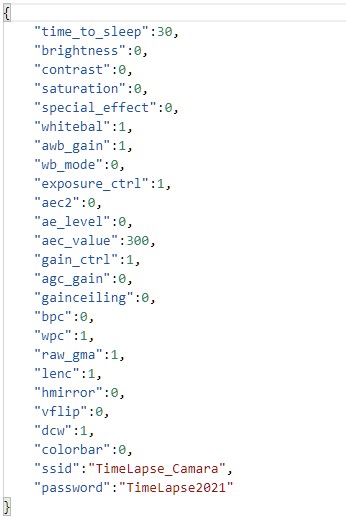 Configuración json