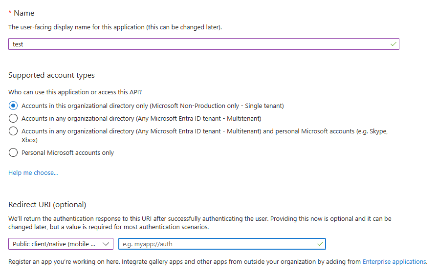 App registration