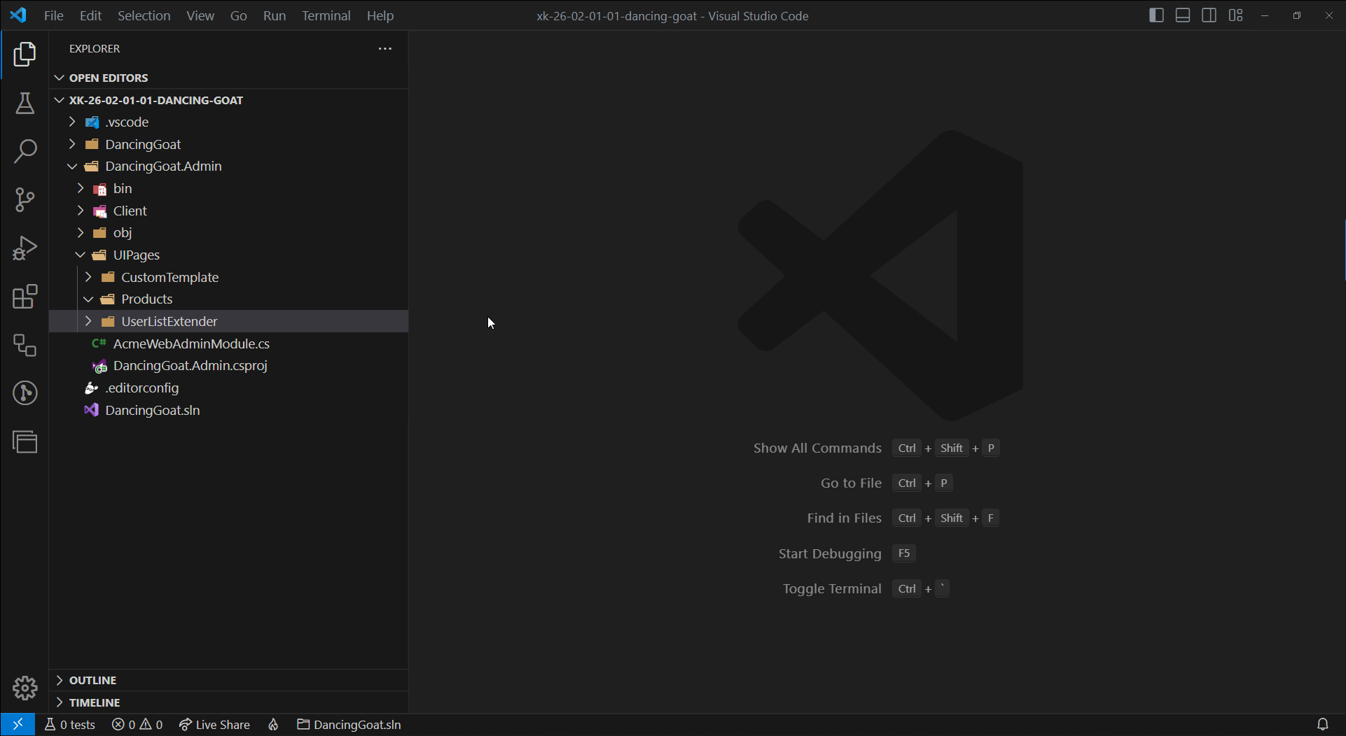 Animation of snippet being used in VS Code