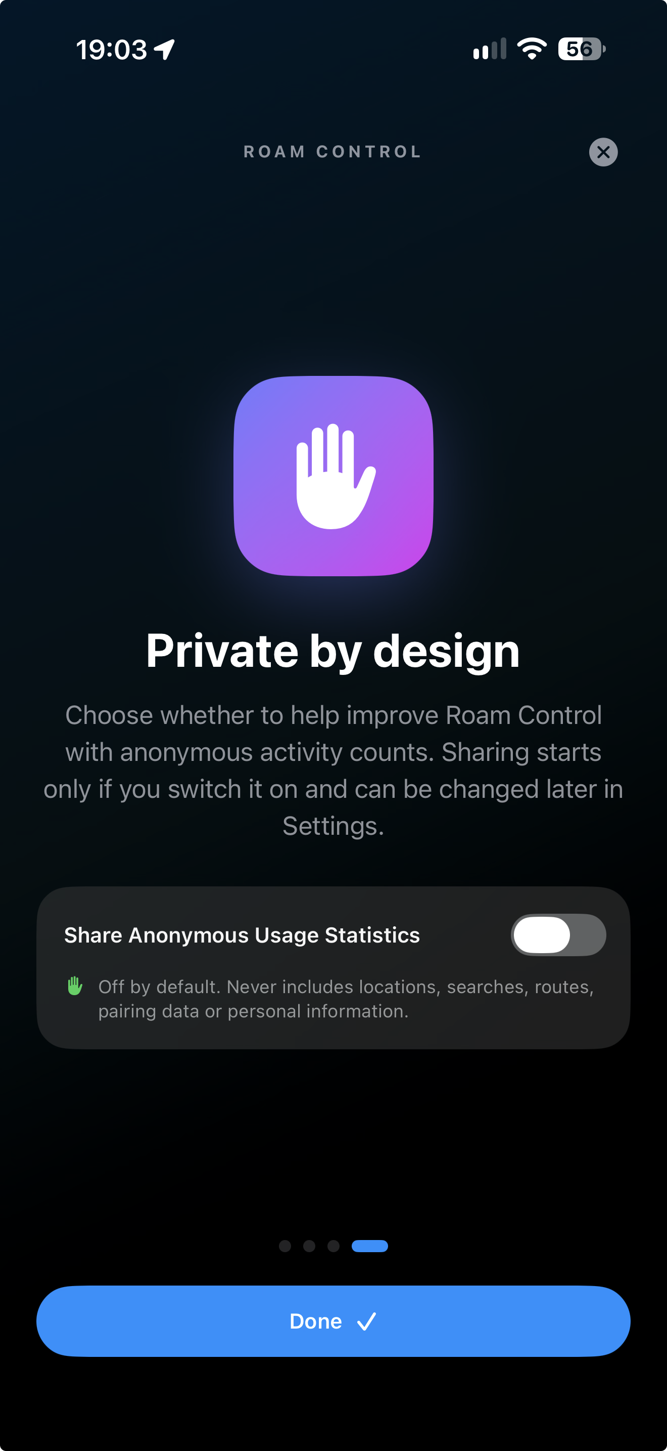 Privacy-first anonymous statistics choice